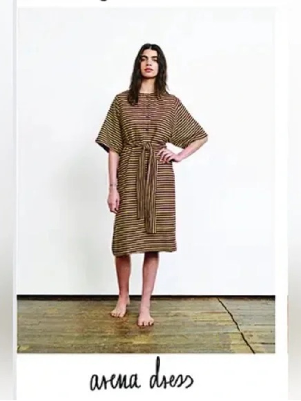 Ace & Jig arena Dress in Yellow and Brown Trapeze textile